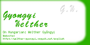 gyongyi welther business card